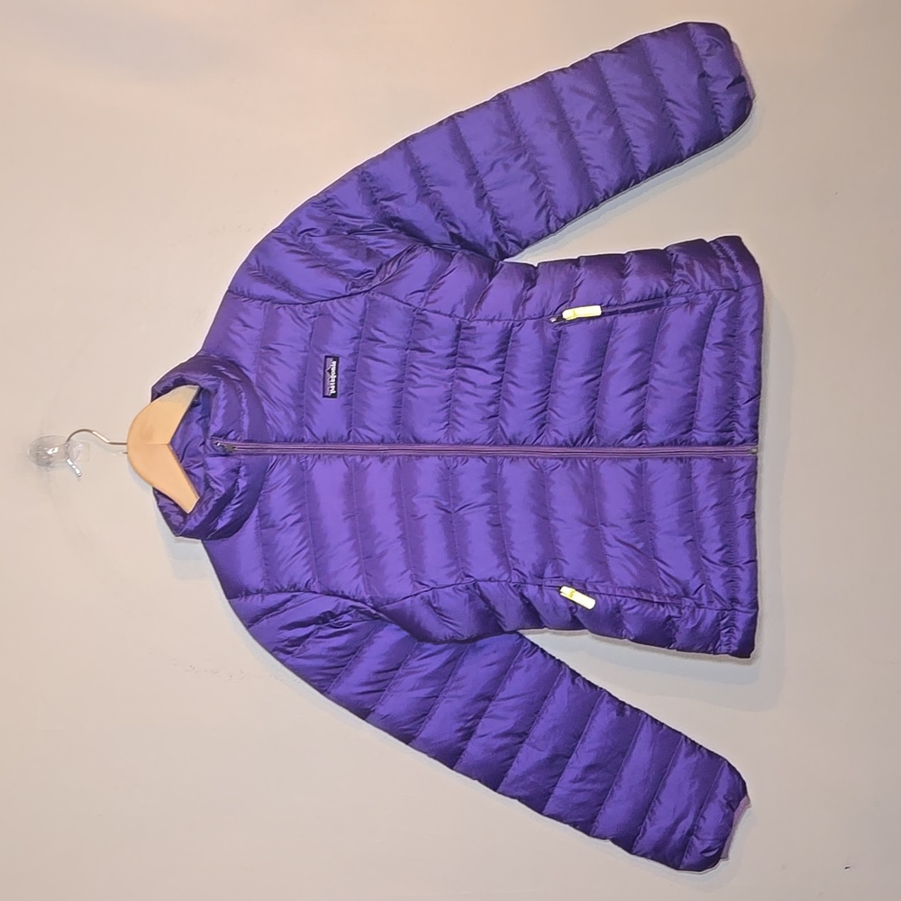 Patagonia Girls 75% Fill Duck Down Puffer Large Purple Jacket Size 12 - Picture 2 of 13